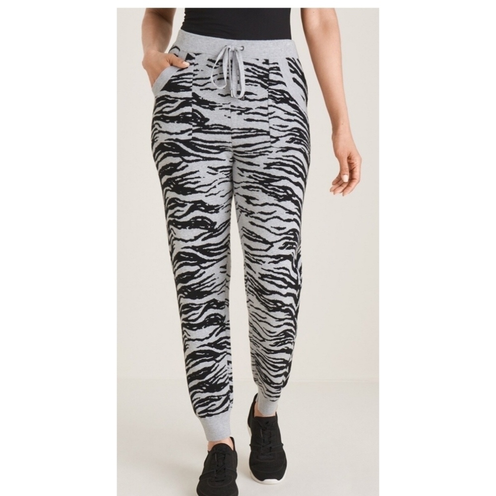 Chico's Zenergy Tiger Striped Cotton Cashmere Blend Jogger Pants